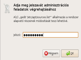 A jelszó megadása