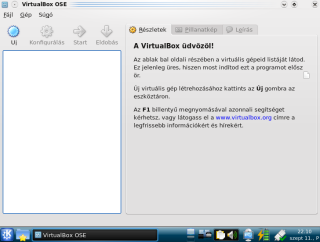 A Virtualbox OSE főablaka