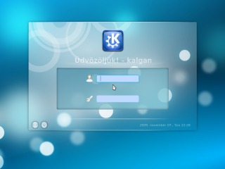 Kubuntu bejelentkező képernyő