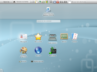 A Kubuntu Netbook Remix Keresés és elindítás lapja